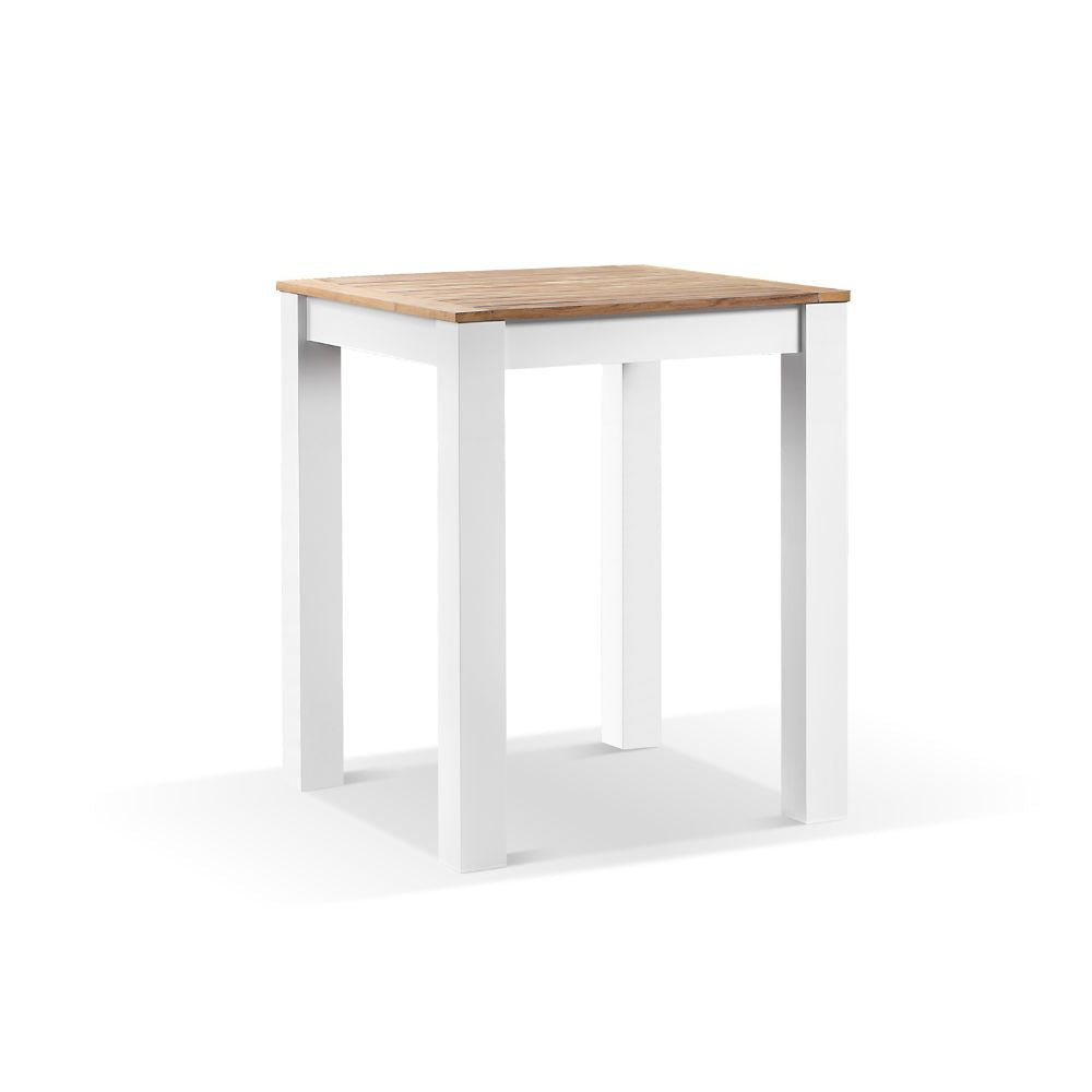 Balmoral Outdoor Square Teak Top Aluminium Bar Table