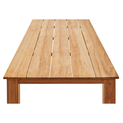 Barbados Outdoor Teak 2.4m Rectangle Dining Table With 8 Coastal Wicker Chairs