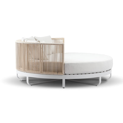 Cannes Large 2m Outdoor Round Aluminium and Rope Daybed