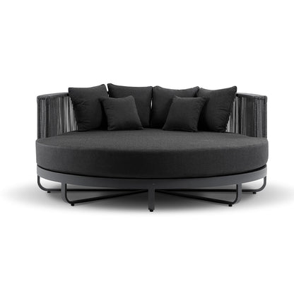 Cannes Large 2m Outdoor Round Aluminium and Rope Daybed