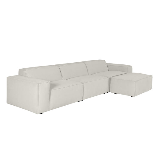 Brighton Indoor 3 Seater Fabric Sofa Lounge with Ottoman