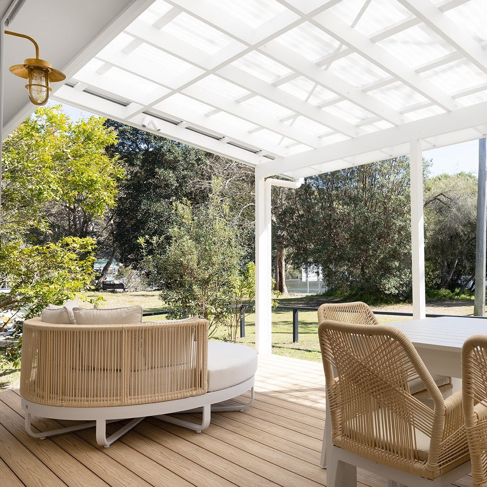 Cannes Outdoor Round Aluminium and Rope Daybed Sun Lounge