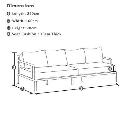 Capella 3+1+1 Outdoor Aluminium Lounge with Coffee Table Set