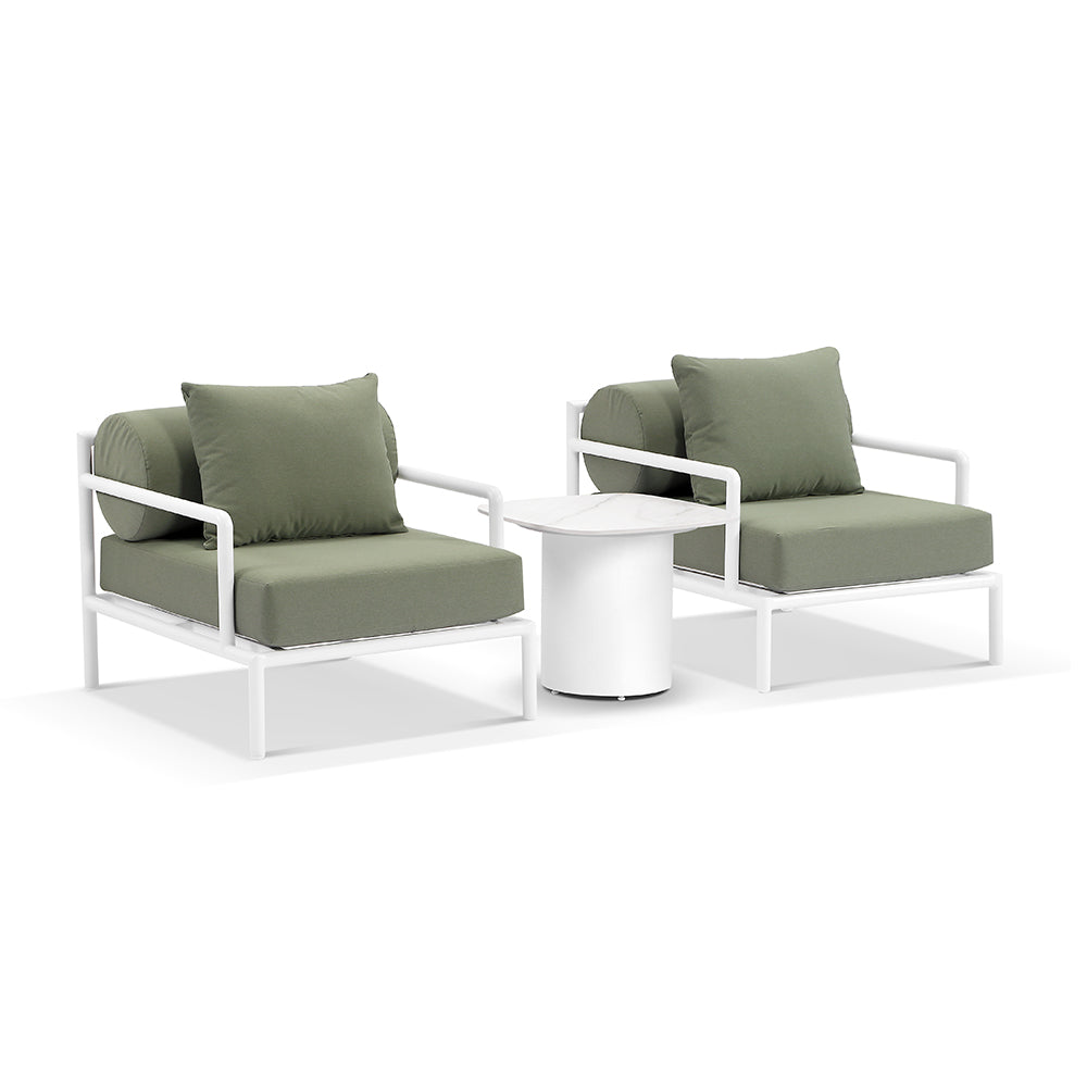 Capella Outdoor Aluminium Lounge Patio Balcony Set with Side Table