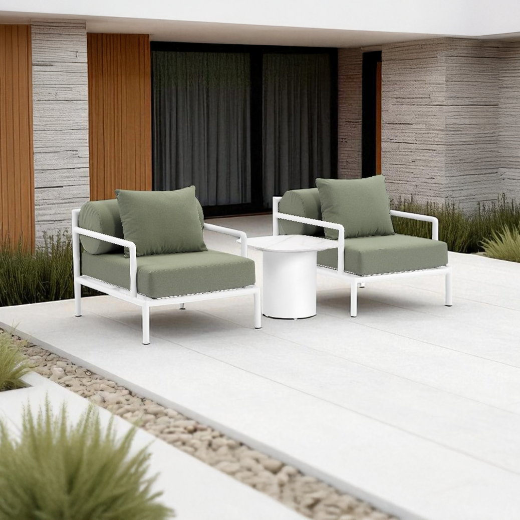 Capella Outdoor Aluminium Lounge Patio Balcony Set with Side Table