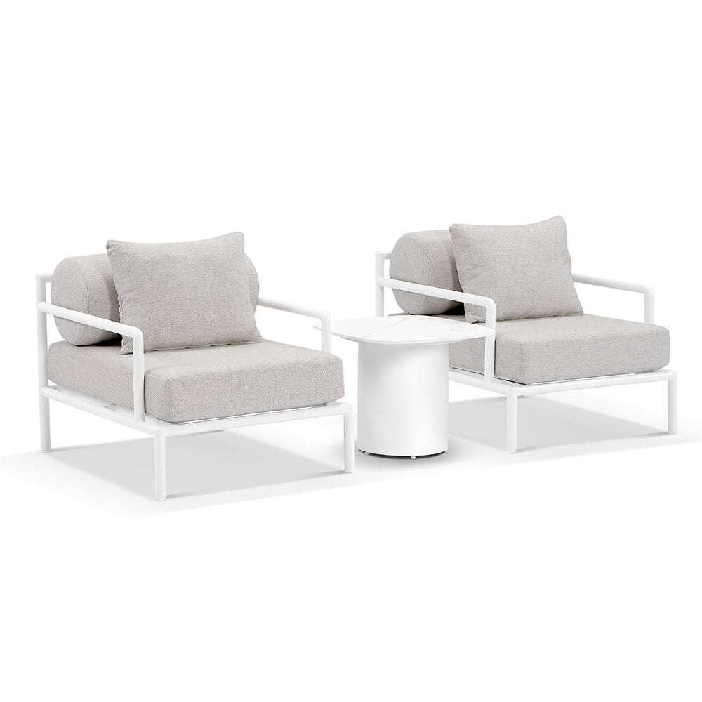 Capella Outdoor Aluminium Lounge Patio Balcony Set with Side Table