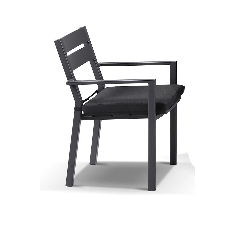 Balmoral 1.8m Teak Top Aluminium Table with 6 Capri Dining Chairs