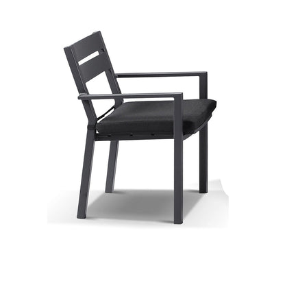 Balmoral 1.8m Teak Top Aluminium Table with 6 Capri Dining Chairs