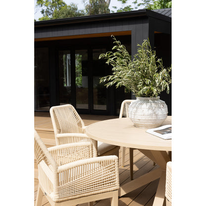 Houston Outdoor 1.8m Round Aluminium Dining Setting with 8 Hugo Chairs