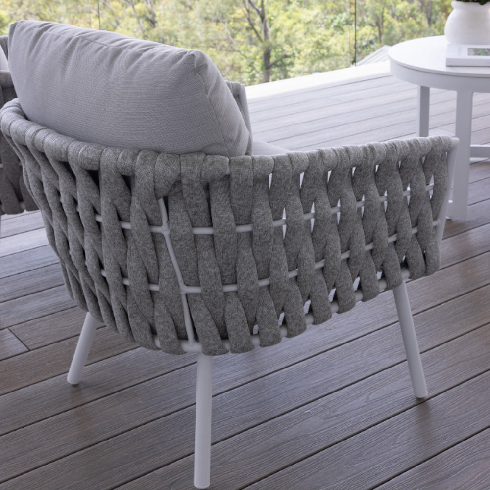 Lismore 1 Seater Outdoor Aluminium and Rope Lounge Chair