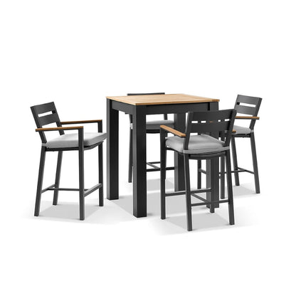 Balmoral 4 Seater Square Bar Table with 4 Capri Bar Stools