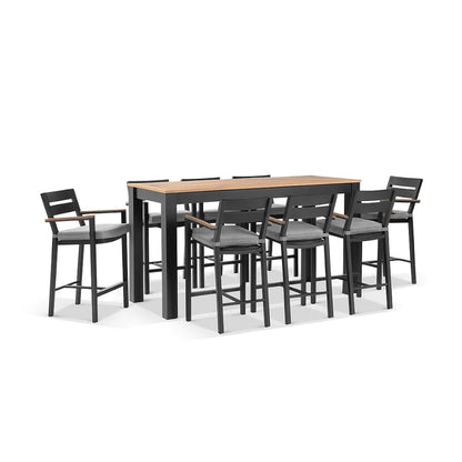 Balmoral 2m Aluminium Bar Table with 8 Capri Stools