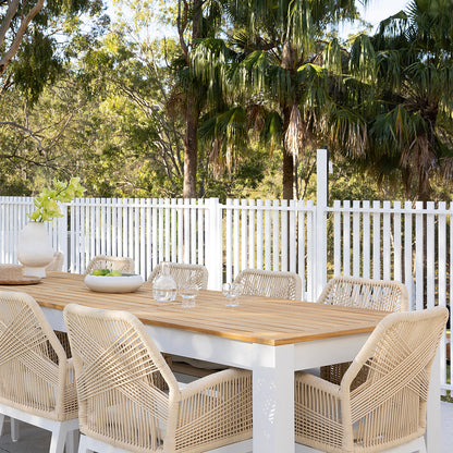 Balmoral 3.55m Outdoor Teak Top Aluminium Table with 12 Hugo Chairs
