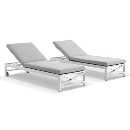 Kansas Outdoor Aluminium Sun Lounge Set on Wheels