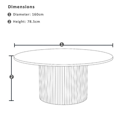 Esperance Indoor 1.6m Round Timber Dining Table