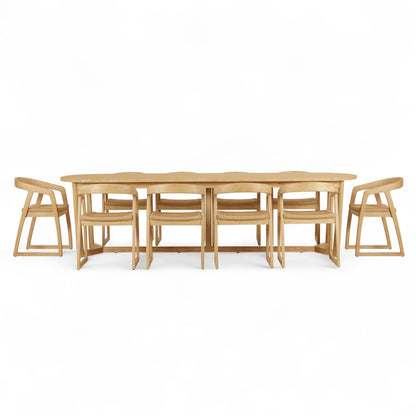 Kingscliff 10 Seater Rectangle Indoor Timber Dining Table and Chairs Setting