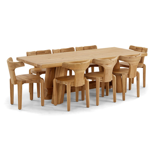 Fingal Indoor 2.2m Timber Dining Setting with 8x Chairs