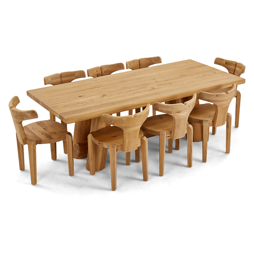 Fingal Indoor 2.2m Timber Dining Setting with 8x Chairs
