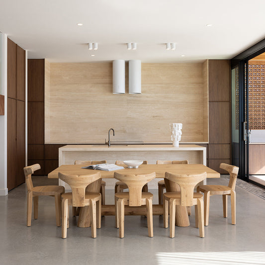 Fingal Indoor 2.2m Timber Dining Setting with 8x Chairs