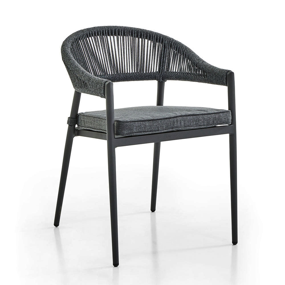 Finley Outdoor Aluminium and Rope Stackable Dining Chair