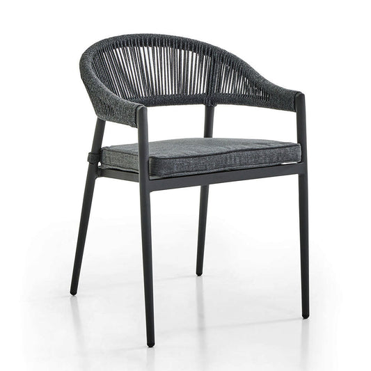 Finley Outdoor Aluminium and Rope Stackable Dining Chair