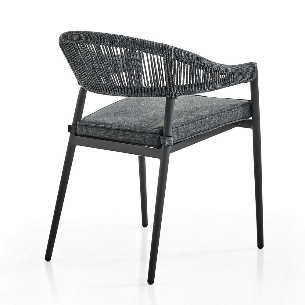 Finley Outdoor Aluminium and Rope Stackable Dining Chair