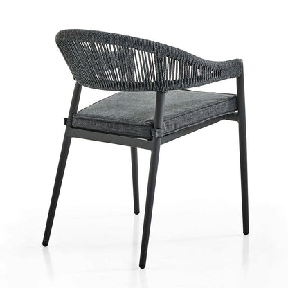 Finley Outdoor Aluminium and Rope Stackable Dining Chair