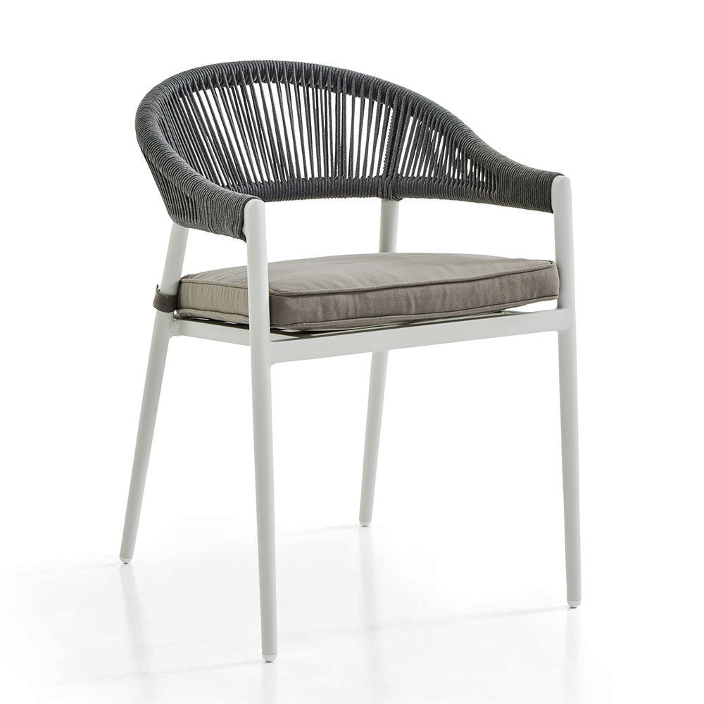 Finley Outdoor Aluminium and Rope Stackable Dining Chair