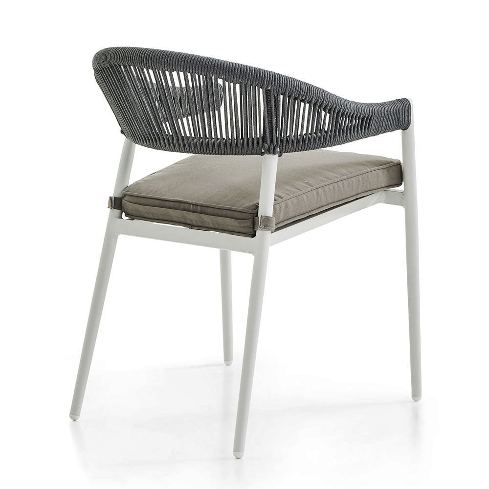 Finley Outdoor Aluminium and Rope Stackable Dining Chair