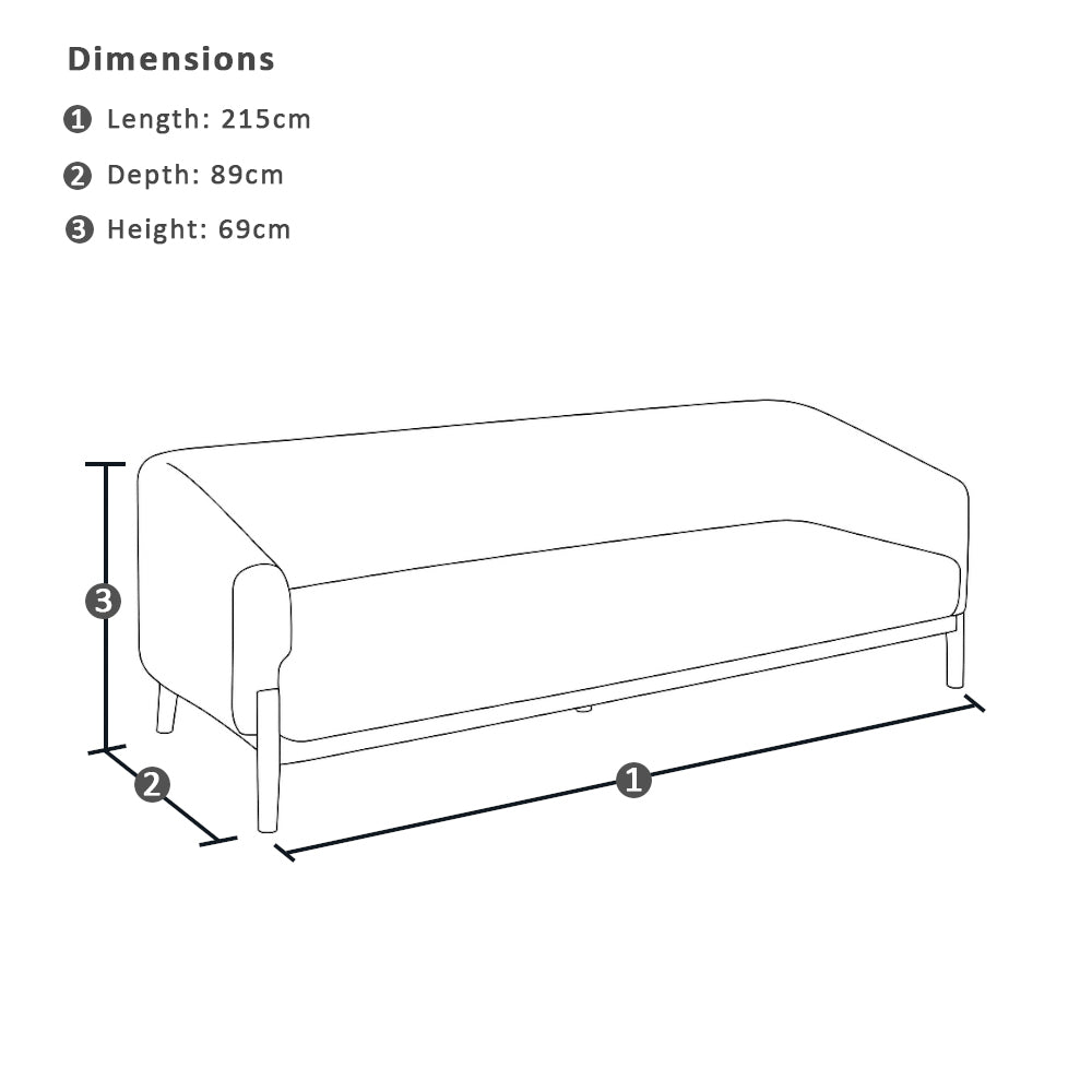 Fraser Indoor 3 seater Plush Fabric Sofa Lounge