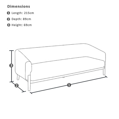 Fraser Indoor 3 seater Plush Fabric Sofa Lounge