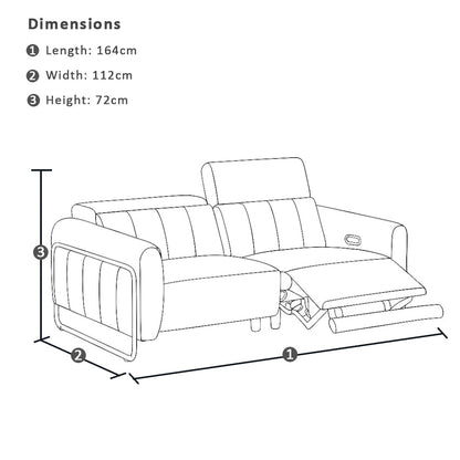 Fremantle Indoor 2 seater Leather Recliner Sofa Lounge