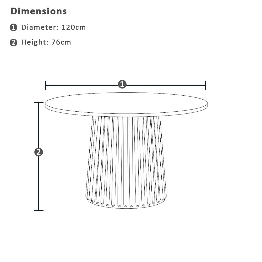 Glenelg Indoor 1.2m Round Marble Top Dining Table