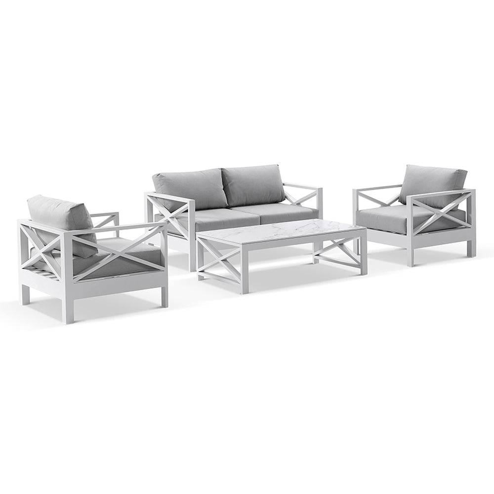Kansas 2+1+1 seater Outdoor Aluminium Lounge Set with Coffee Table