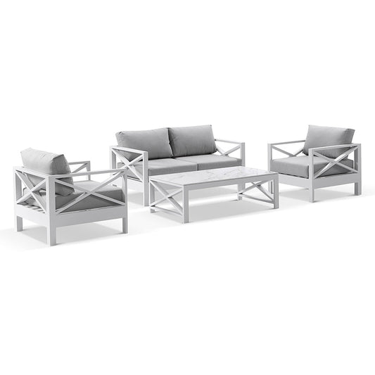 Kansas 2+1+1 seater Outdoor Aluminium Lounge Set with Coffee Table