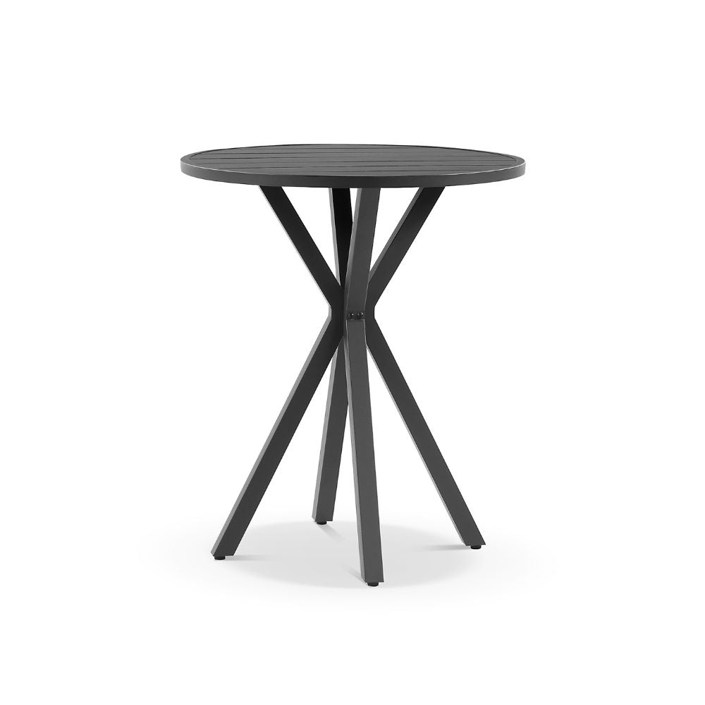 Houston Outdoor 90cm Round Aluminium Bar Table With 4 Hugo Bar Stools