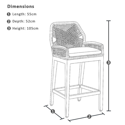 Houston Outdoor 90cm Round Aluminium Bar Table with 2 Hugo Bar Stools