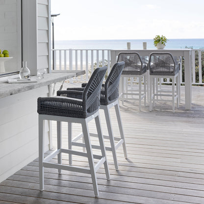 Hugo Outdoor Aluminium and Rope Bar Stool