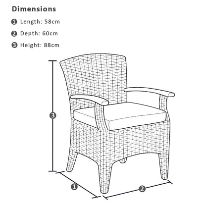 Solomon 1.5m Round Outdoor Teak Timber Table with Kai wicker Chairs