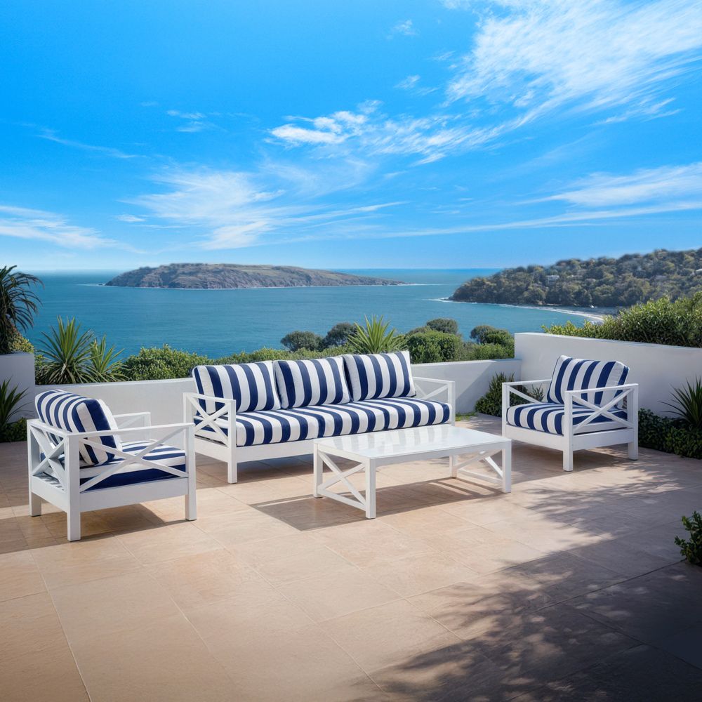 Kansas 3+1+1 seater Outdoor Aluminium Lounge Set with Coffee Table