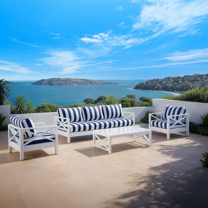 Kansas 3+1+1 seater Outdoor Aluminium Lounge Set with Coffee Table