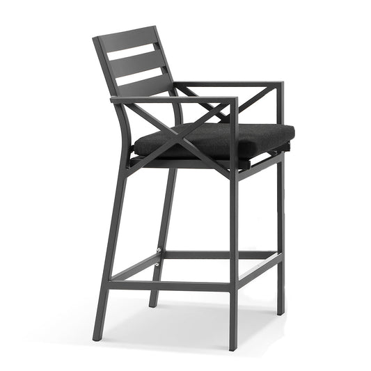 Kansas Outdoor Aluminium Bar Stool in Charcoal