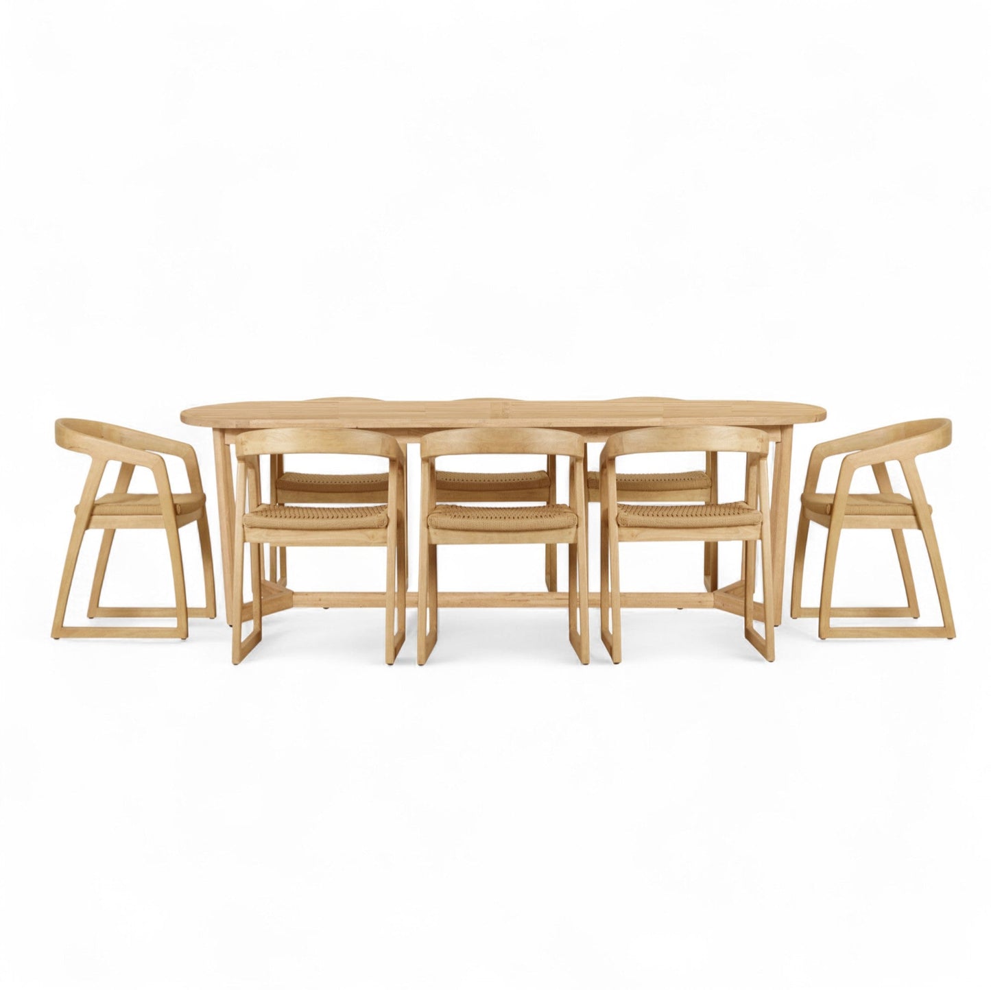 Kingscliff 8 Seater Rectangle Indoor Timber Dining Table And Chairs Setting