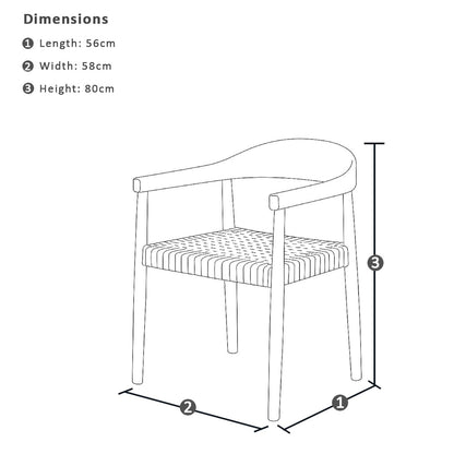Glenorie Indoor Timber Dining Chair with Leather Woven Seat