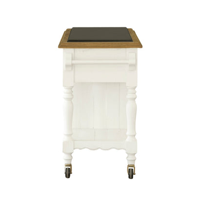 Leura Belle Kitchen Island Bench in Brushed with Natural Timber Top