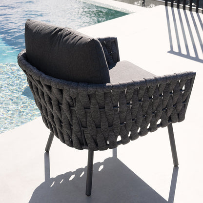Lismore 1 Seater Outdoor Aluminium and Rope Lounge Chair