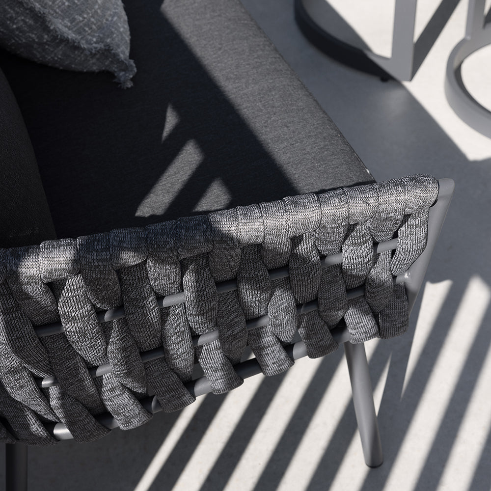 Lismore 1 Seater Outdoor Aluminium and Rope Lounge Chair