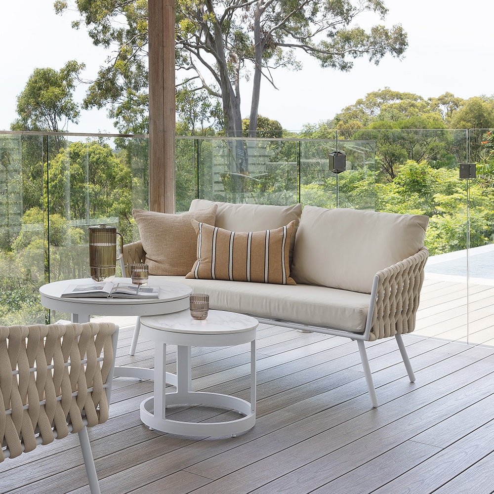 Lismore 2 Seater Outdoor Aluminium and Rope Lounge