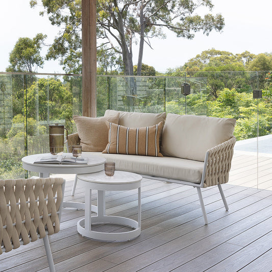 Lismore 2 Seater Outdoor Aluminium and Rope Lounge