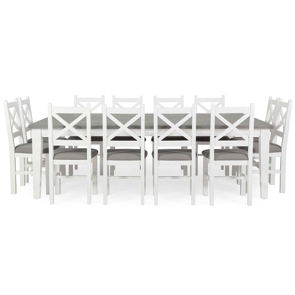 Ashton 12 Seater Large Rectangle Timber Dining Table and Chairs Wooden Setting